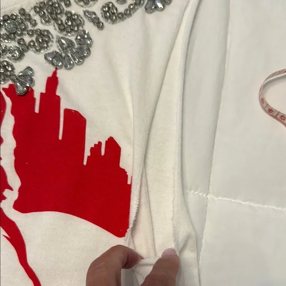 Alice + Olivia White Graphic Tank Top The Rolling Stones brand new with tags - Picture 11 of 15